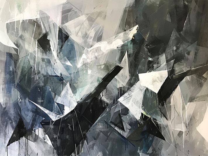 Abstract Black and White Canvas - Loom Gardens