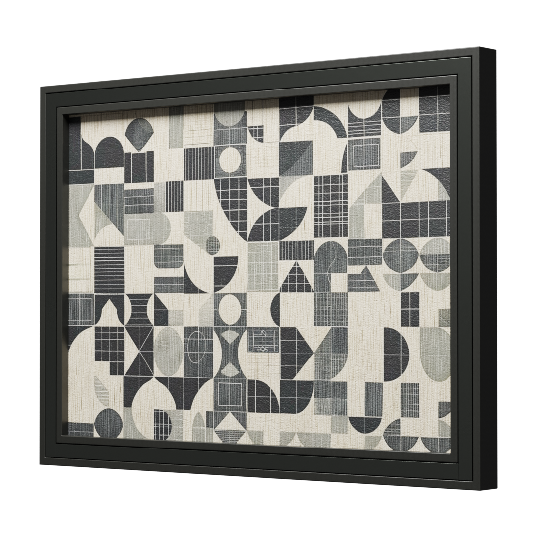 Geometric Black and Tan Canvas - Loom Gardens