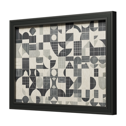 Geometric Black and Tan Canvas - Loom Gardens